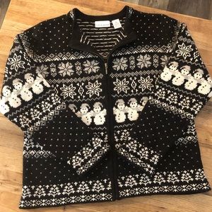 Silk Angora Blend Winter Zip Up Sweater croft & barrow
